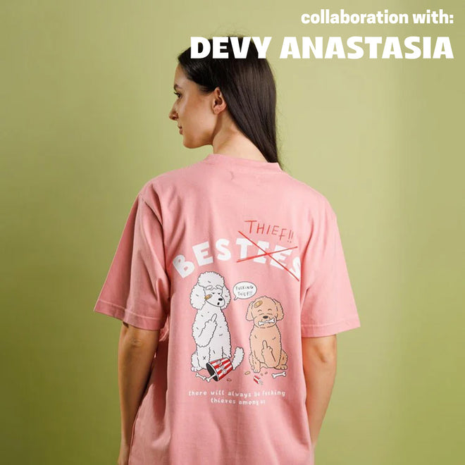 ANOWN X DEVY BEST THIEVES T-SHIRT // PEONNY PINK