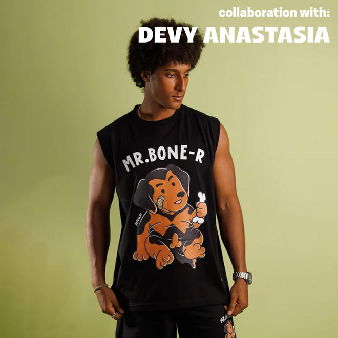 ANOWN X DEVY MR BONER SLEEVELESS T-SHIRT // BLACK