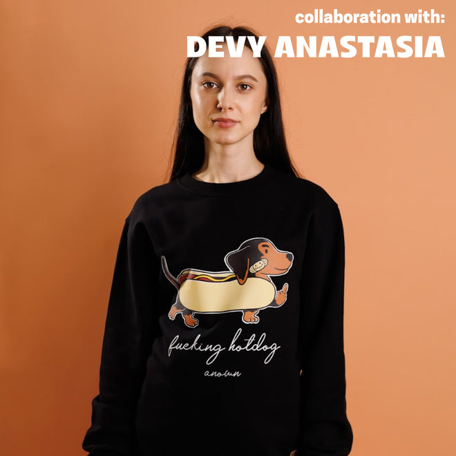 ANOWN X DEVY HOT DOG SWEATER // BLACK