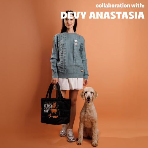 ANOWN X DEVY TWO POODLE KNIT SWEATER // GREEN