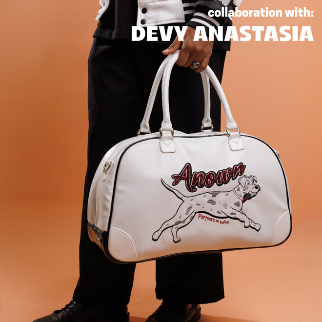 ANOWN X DEVY PARTNERS IN WINE DUFFLE BAG // BLACK & WHITE