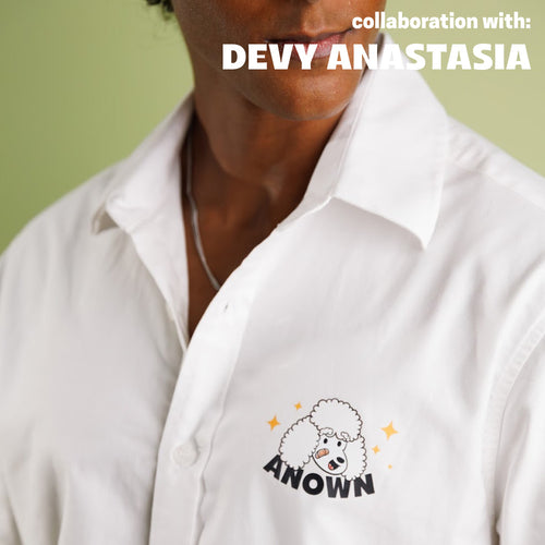 ANOWN X DEVY NOT GOING SHORT SLEEVE SHIRT // BROKEN WHITE