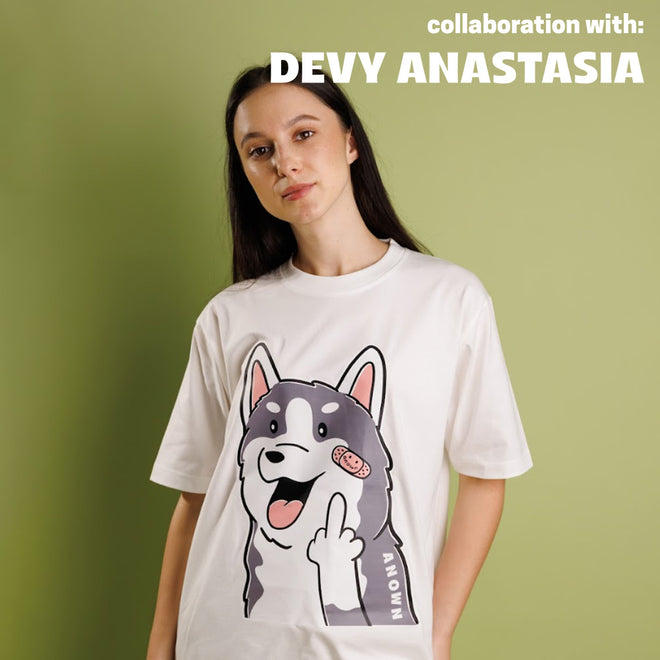 ANOWN X DEVY TALK SHIT T-SHIRT // WHITE NETRAL