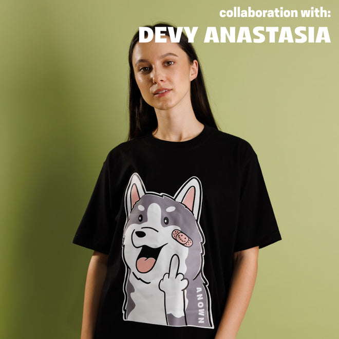 ANOWN X DEVY TALK SHIT T-SHIRT // BLACK