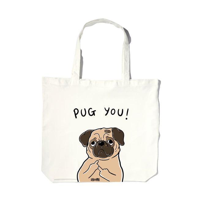 ANOWN FAWKING PUG TOTEBAG // BROKEN WHITE