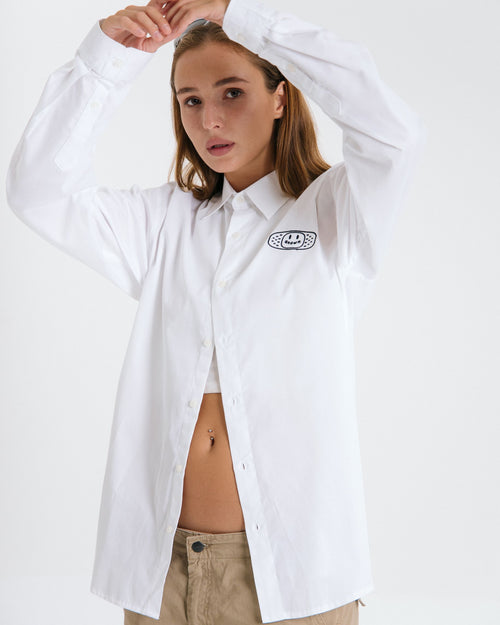 ANOWN LOGO SHIRT SHIRT // WHITE