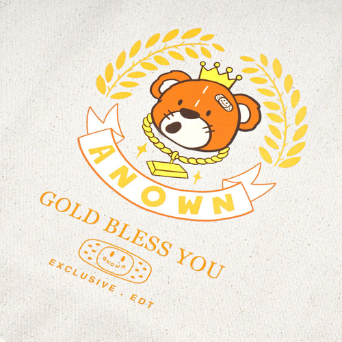 GOLD BLESS YOU TOTEBAG // NATURAL CANVAS