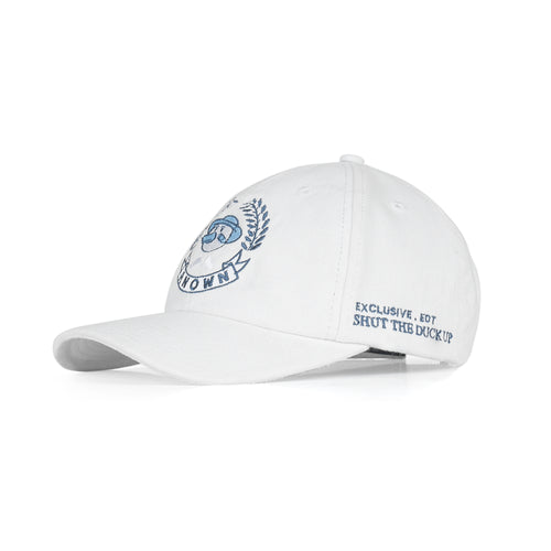 SHUT THE DUCK UP BASEBALL CAP // WHITE