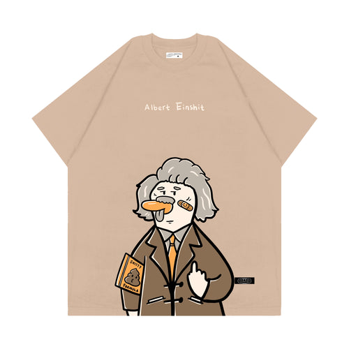 ALBERT EINSHIT T-SHIRT // LIGHT BROWN