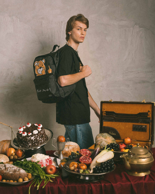 FAWKING BEAR BACKPACK // BLACK