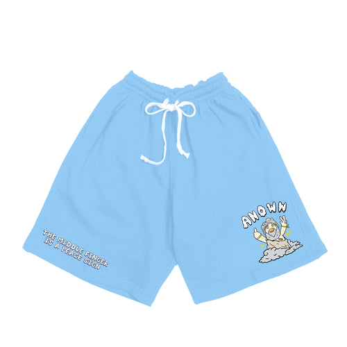 PEACE SIGN SHORT PANTS // SKY BLUE