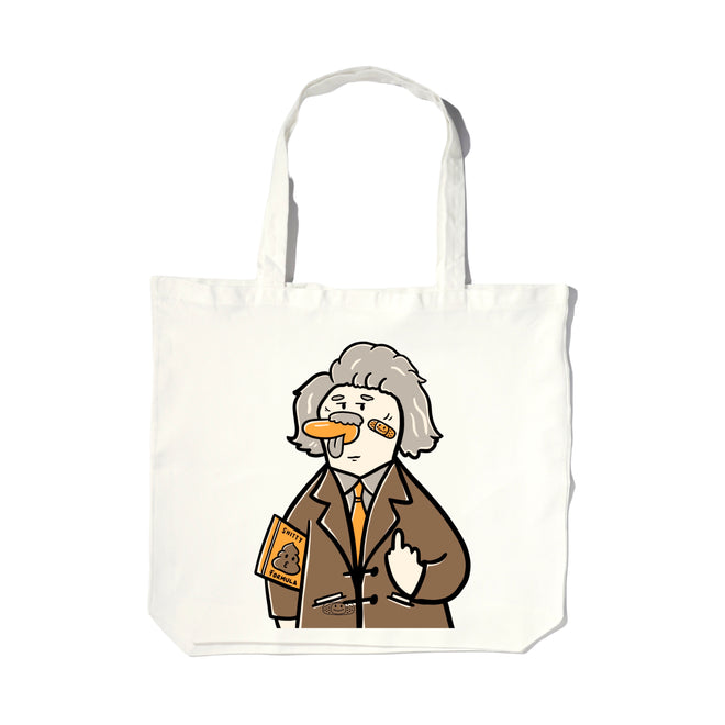 ALBERT EINSHIT TOTEBAG // BROKEN WHITE