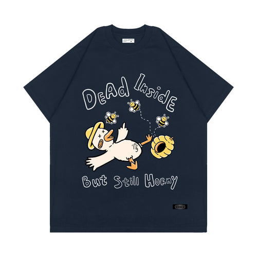 DEAD BUT HORNY T-SHIRT // NAVY