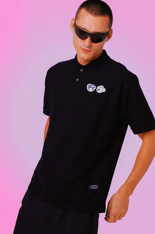 DOUBLE HEAD POLO // BLACK