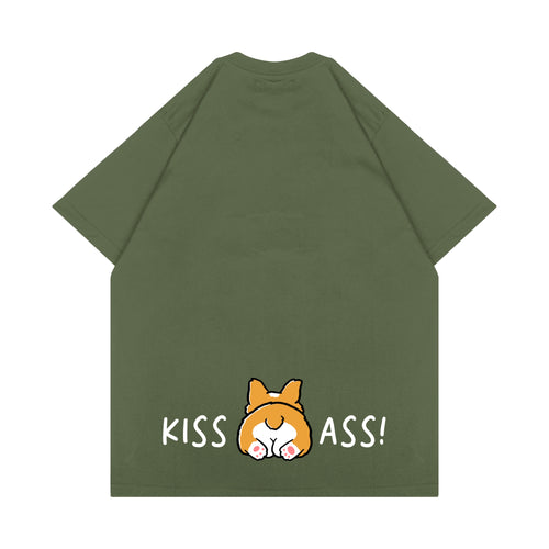 KISS MY CORGI ASS T-SHIRT // CACTUS GREEN