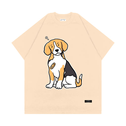 CONFUSED BEAGLE T-SHIRT // CREAM