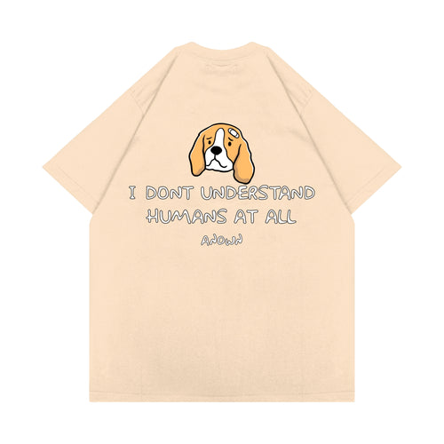 CONFUSED BEAGLE T-SHIRT // CREAM