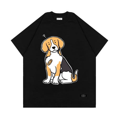 CONFUSED BEAGLE T-SHIRT // BLACK