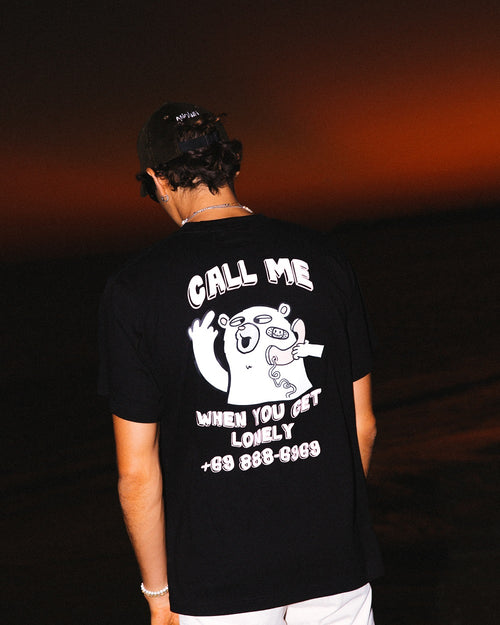 CALL ME T-SHIRT // BLACK