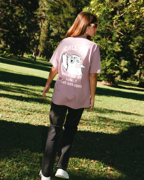 CALL ME T-SHIRT // DUSTY LILAC