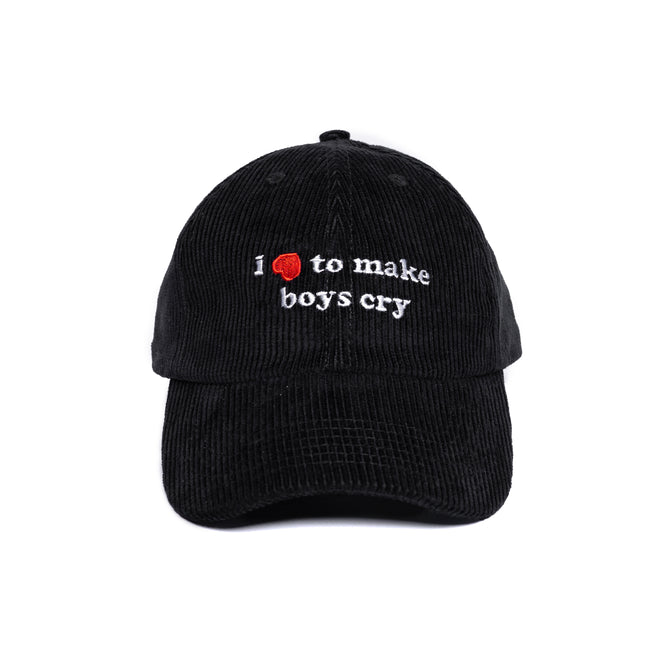 MAKE BOYS CRY CORDUROY CAP // BLACK