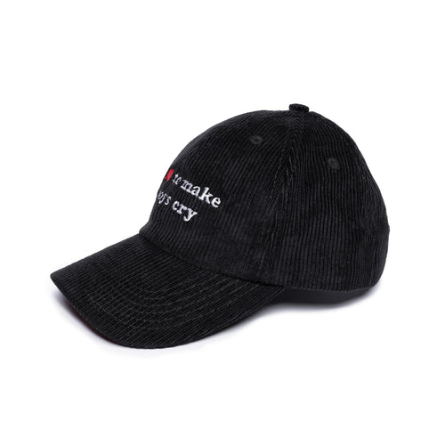 MAKE BOYS CRY CORDUROY CAP // BLACK