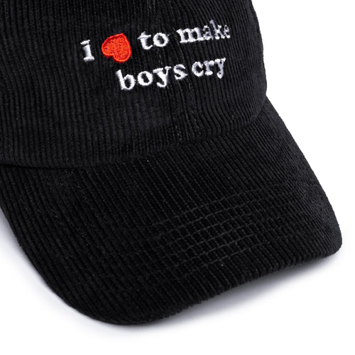 MAKE BOYS CRY CORDUROY CAP // BLACK