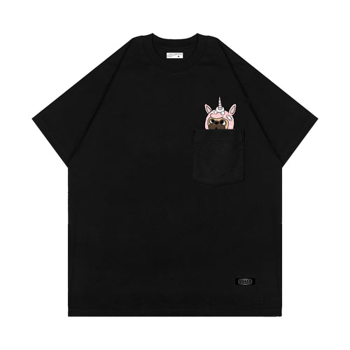 PUGICORN T-SHIRT // BLACK