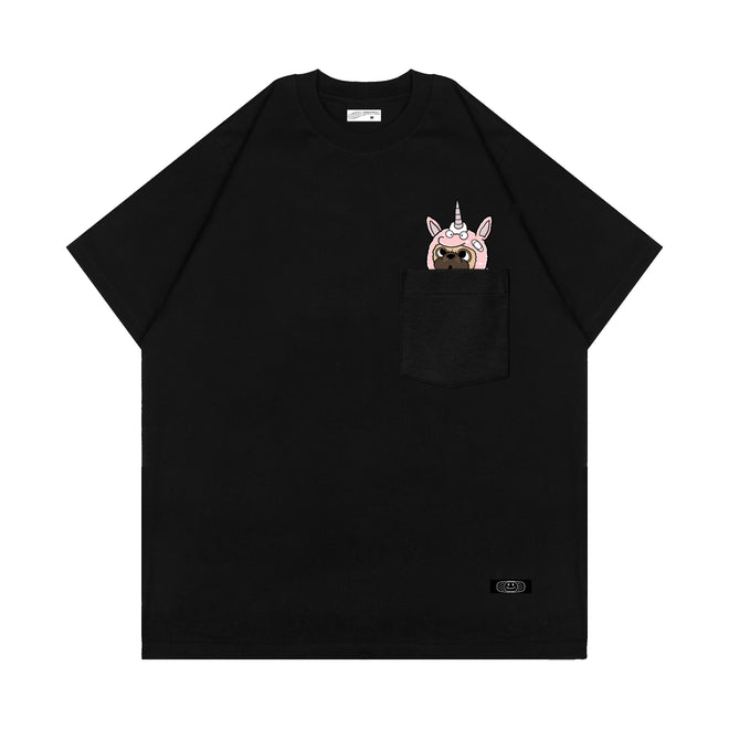 PUGICORN T-SHIRT // BLACK