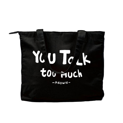 U TALK TOO MUCH SHOULDER BAG // BLACK