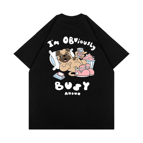 BUSY PUG T-SHIRT // BLACK