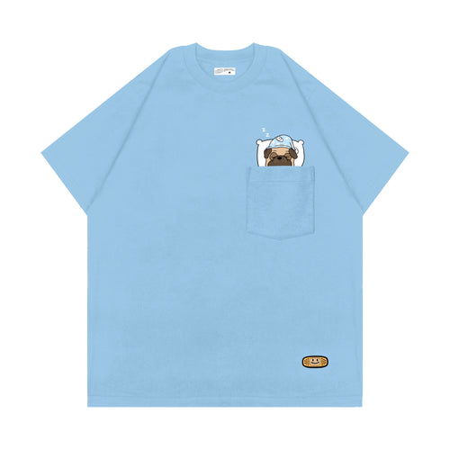 BUSY PUG T-SHIRT // SKY BLUE