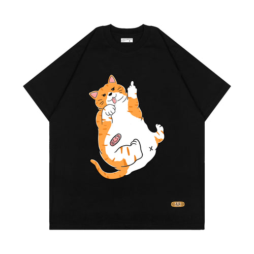 FLUFFY CAT T-SHIRT // BLACK