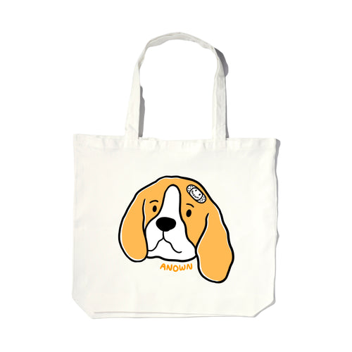 BEAGLE HEAD TOTEBAG // BROKEN WHITE