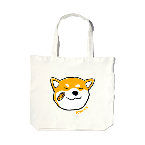 SHIBA HEAD TOTEBAG // BROKEN WHITE