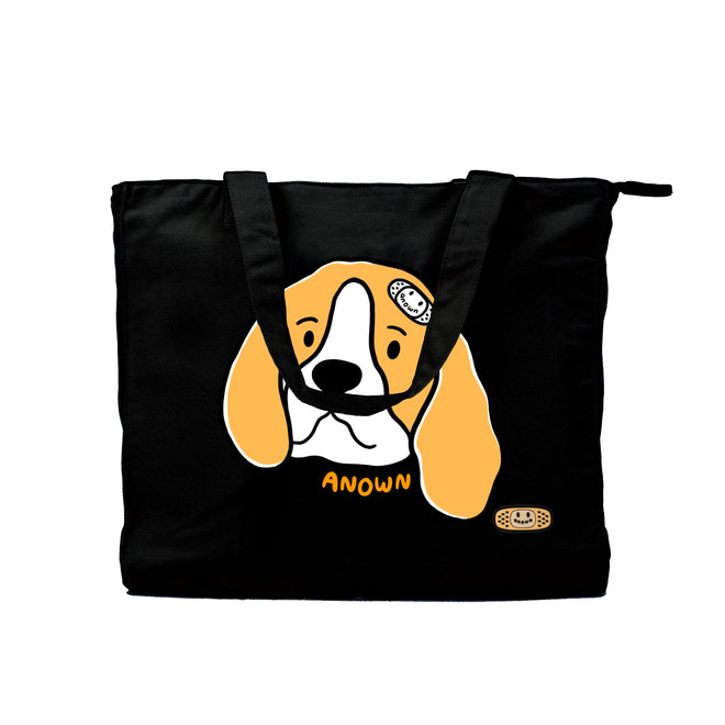 BEAGLE FACES SHOULDER BAG // BLACK