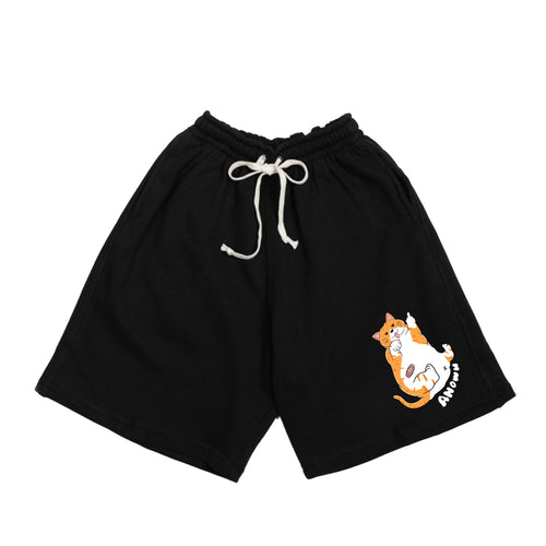 FLUFFY CAT SHORT PANTS // BLACK