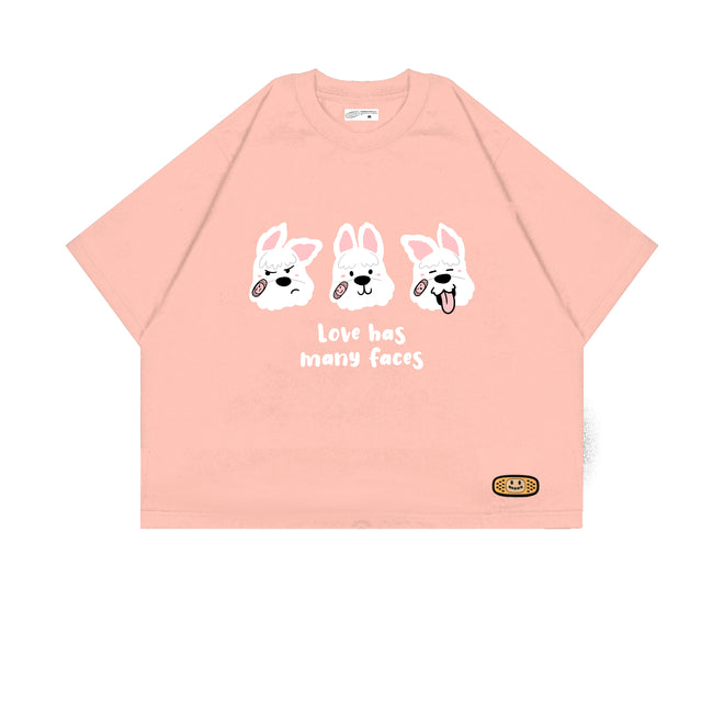 MANY FACES CROPPED T-SHIRT // DUSTY PINK