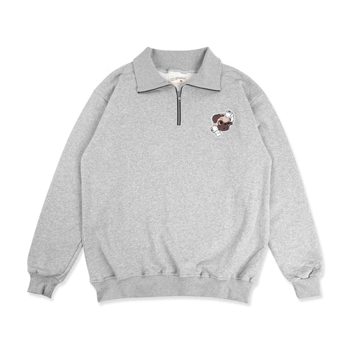 DIDNT DO IT QUARTER ZIP SWEATER // MISTY GREY