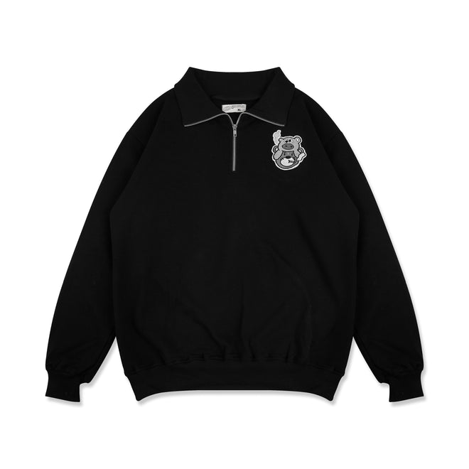 PIGGY BLINDERS QUARTER ZIP SWEATER // BLACK