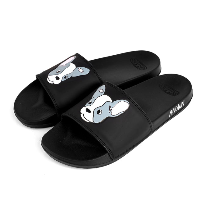 FRENCHIE FACE SLIDES // BLACK