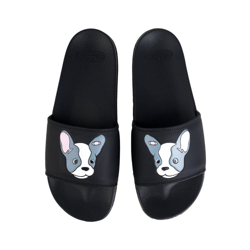 FRENCHIE FACE SLIDES // BLACK