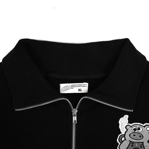 PIGGY BLINDERS QUARTER ZIP SWEATER // BLACK