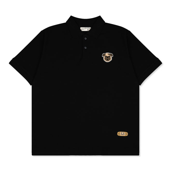 PUG HEAD POLO // BLACK