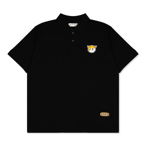 SHIBA HEAD POLO // BLACK