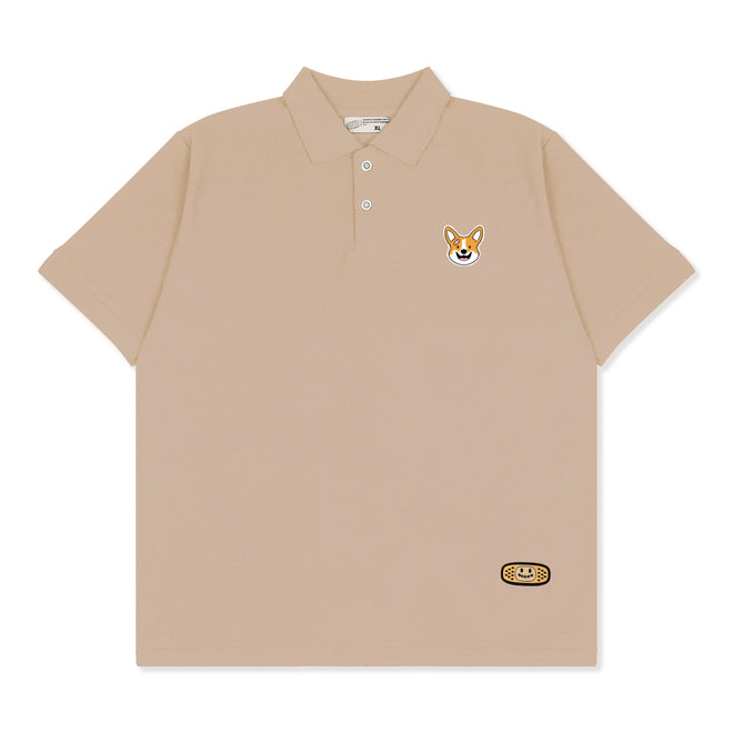 CORGI HEAD POLO // LIGHT BROWN