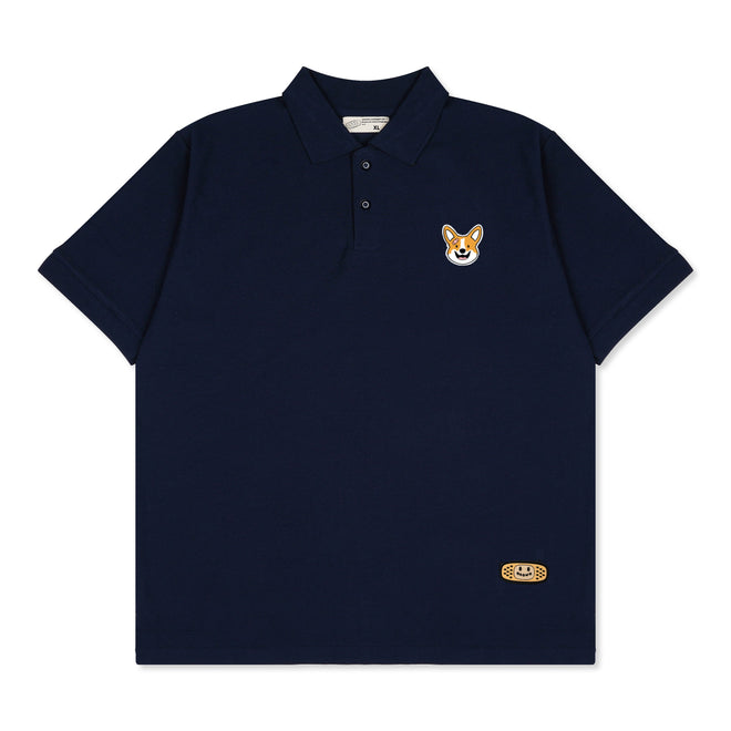 CORGI HEAD POLO // NAVY