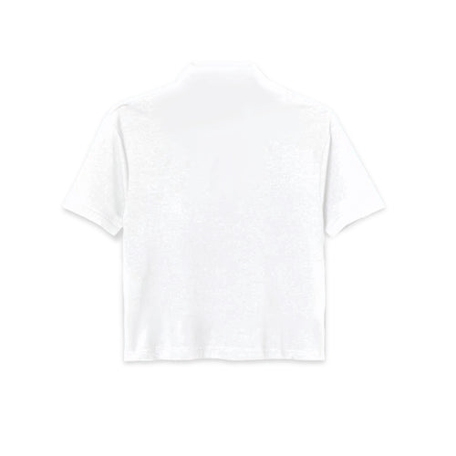 DRAGON HEAD CROPPED POLO // WHITE