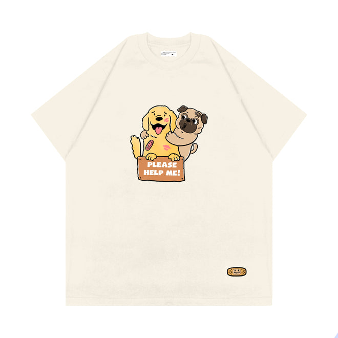 DOG KISS T-SHIRT // BROKEN WHITE