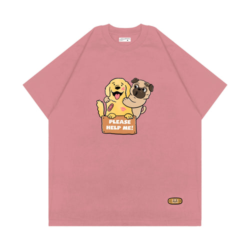 DOG KISS T-SHIRT // PEONNY PINK